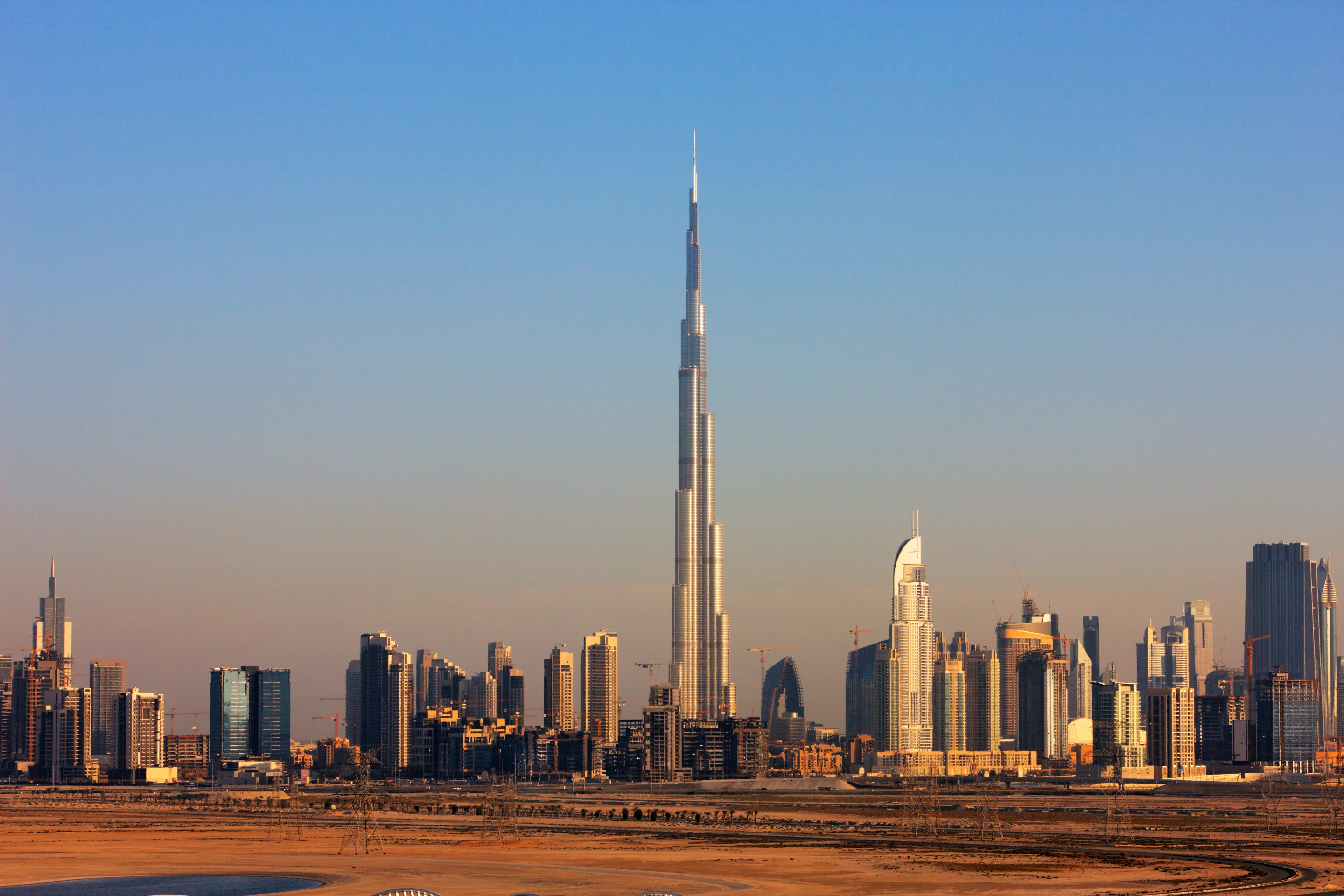The Burj Khalifa looks almost surreal as you fly into the city of Dubai.