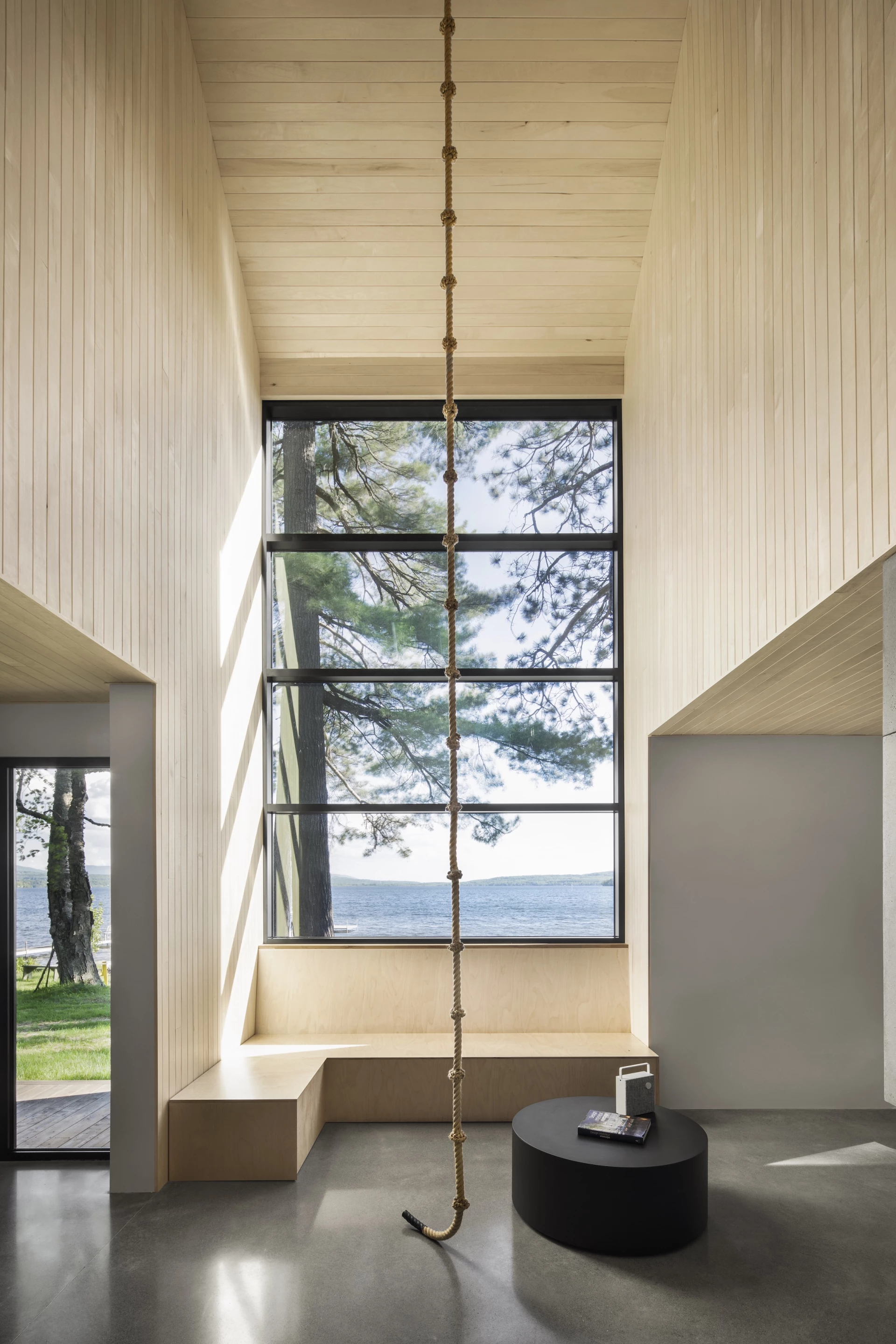 The Lakeside Cabin is well suited for entertaining guests and has custom bench seating installed