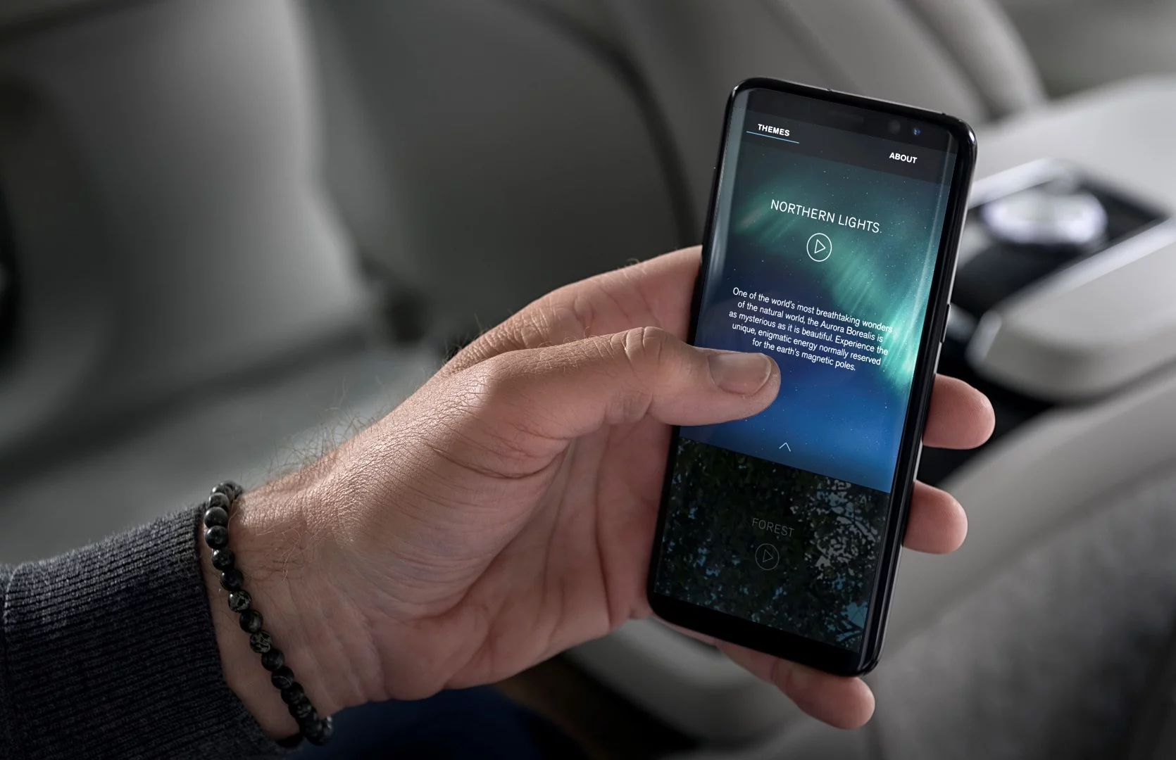 Ambience occupants can select from seven different themes using a smartphone app