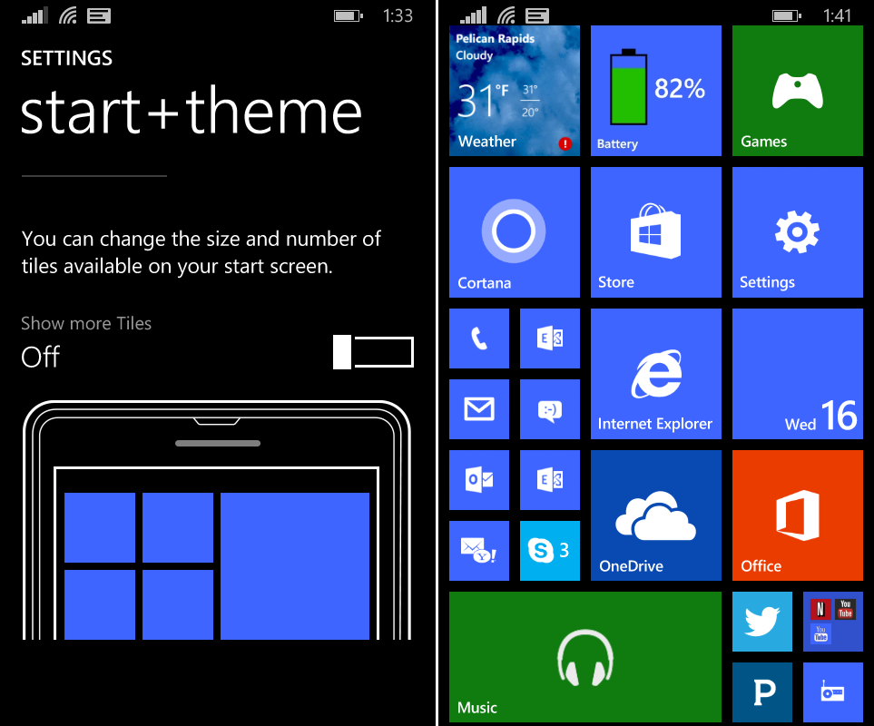 The update gives more tile sizes and an extra row