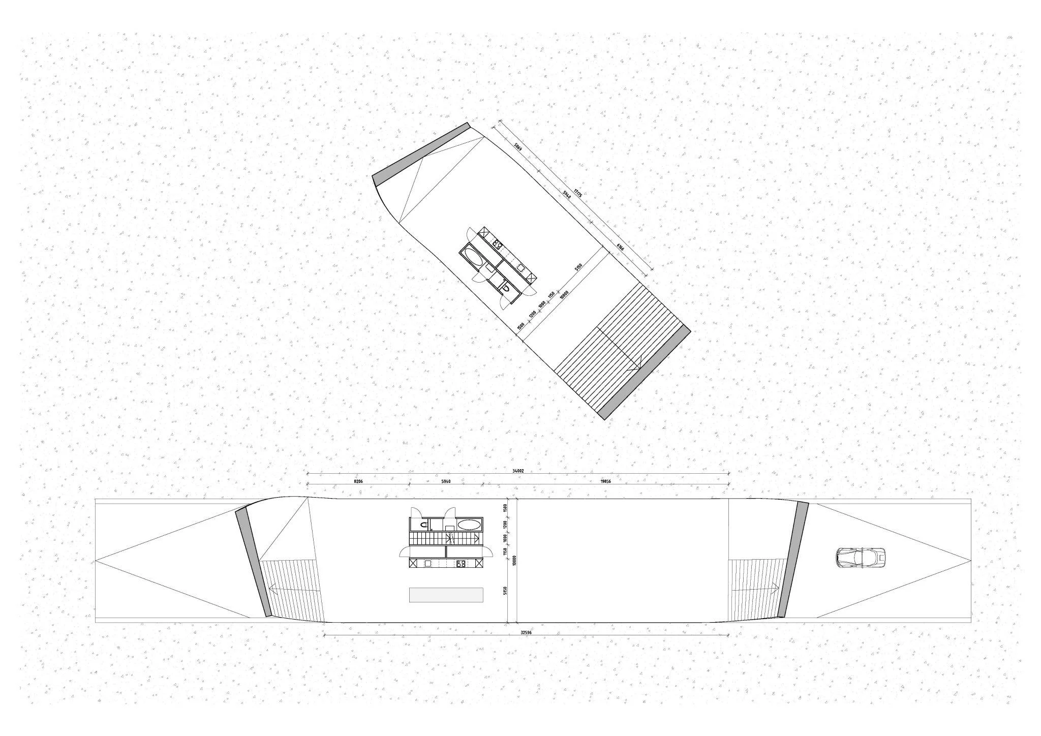 Plan drawing of the lower level of the proposed Landscape House design (Image: Universe Architecture)