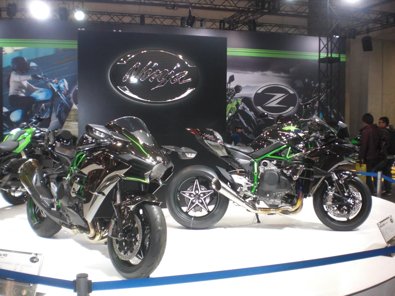 On the Kawasaki stand the Ninja was very much center stage – especially the H2 and H2R (Photo: Stephen Clemenger/Gizmag.com)