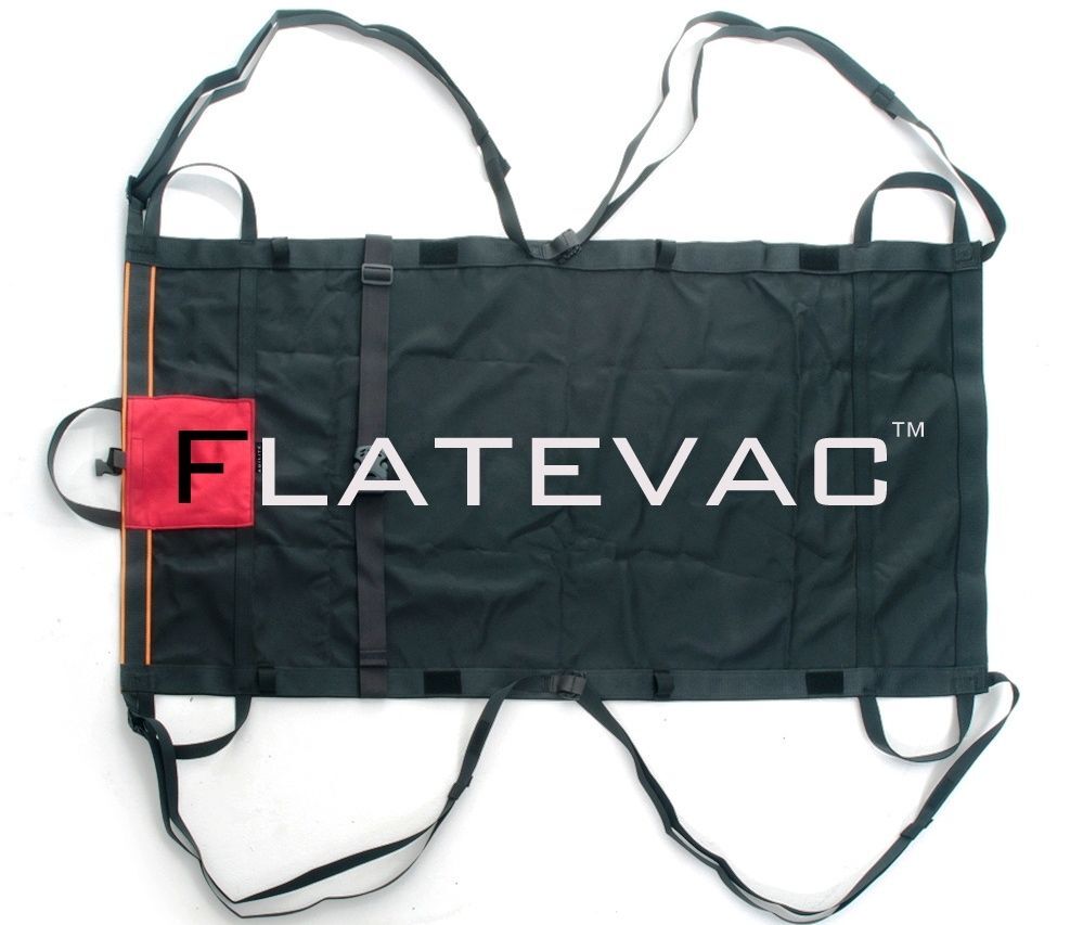 The FlatEvac is a foldable stretcher that straps around the shoulders (Photo: Michael Alvarez-Pereyre)