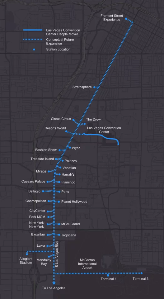 A so-called Vegas Loop could one day include stops at the Bellagio, Mandalay Bay and McCarran Airport