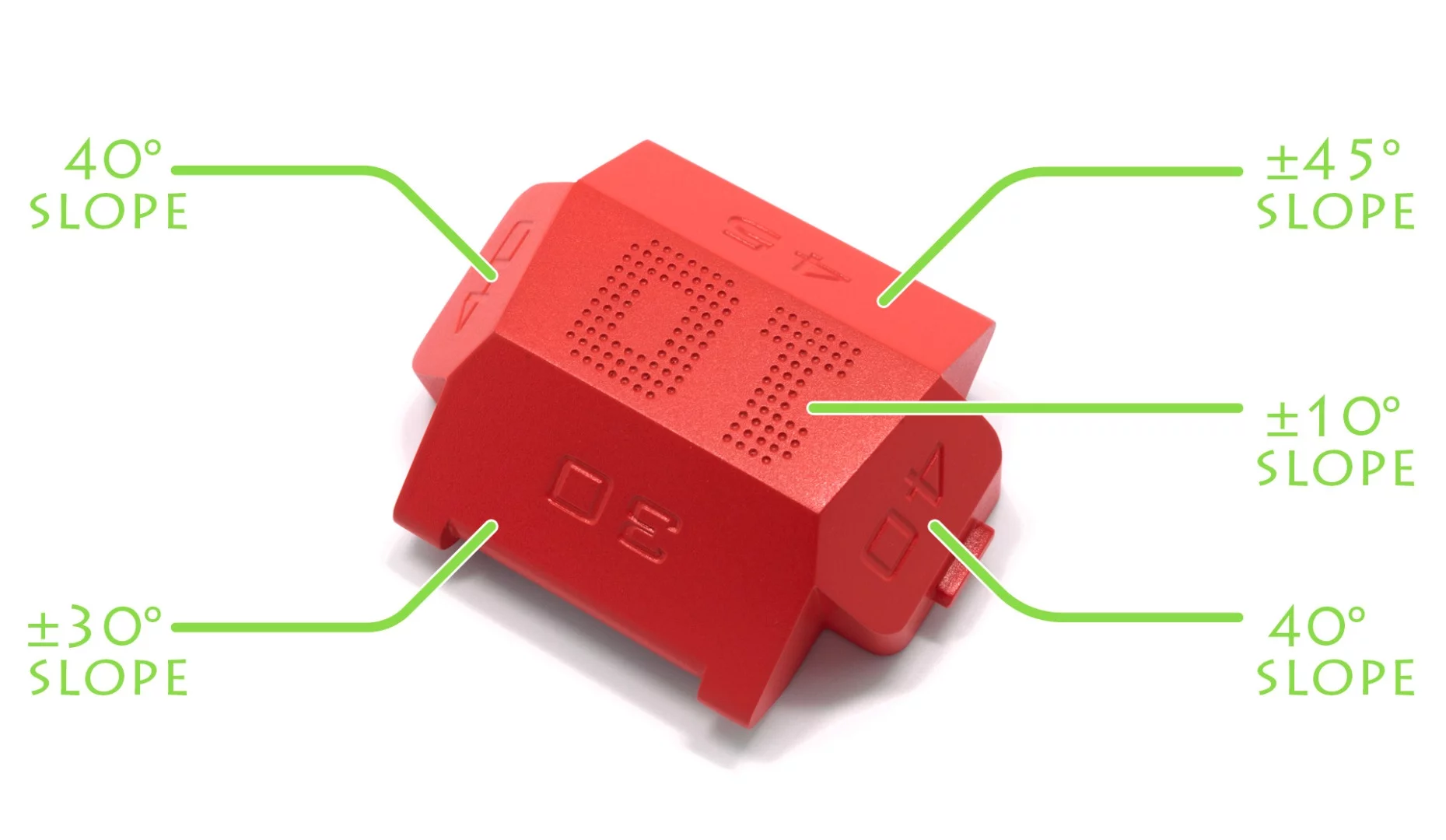 The different angles on the Slopes GoPro stand are clearly labeled for quick deployment