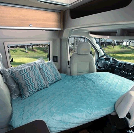 The optional front bed creates a five-sleeper