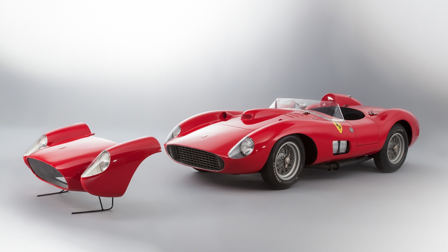 The star of the entire fortnight is a 1957 Ferrari 335 S Spider Scaglietti which is in with a rough chance of breaking the world record for an automobile at auction. It's estimated price of EUR €28,000,000 to €32,000,000 ($30,520,000 to $34,880,000) suggests it will still reach stratospheric heights in auction history, most likely becoming the sixth car to sell for more than $20 million, an evens chance of becoming the second car to sell for more than $30 million and an outside chance of the record.