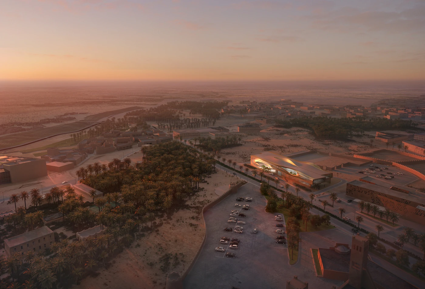 The Urban Heritage Administration Centre's design is inspired by the local desert landscape