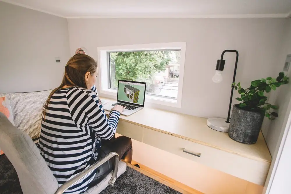 The Millennial Tiny House's office