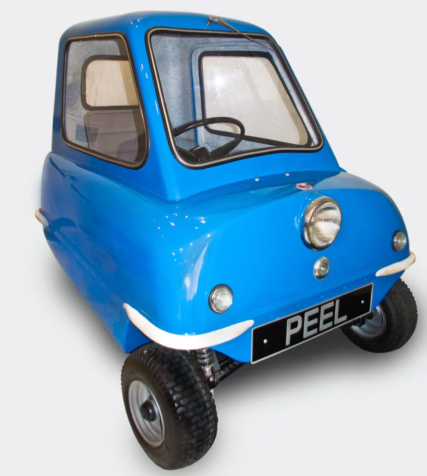 The Peel P50 is a three-wheeled microcar designed for the urban commuter