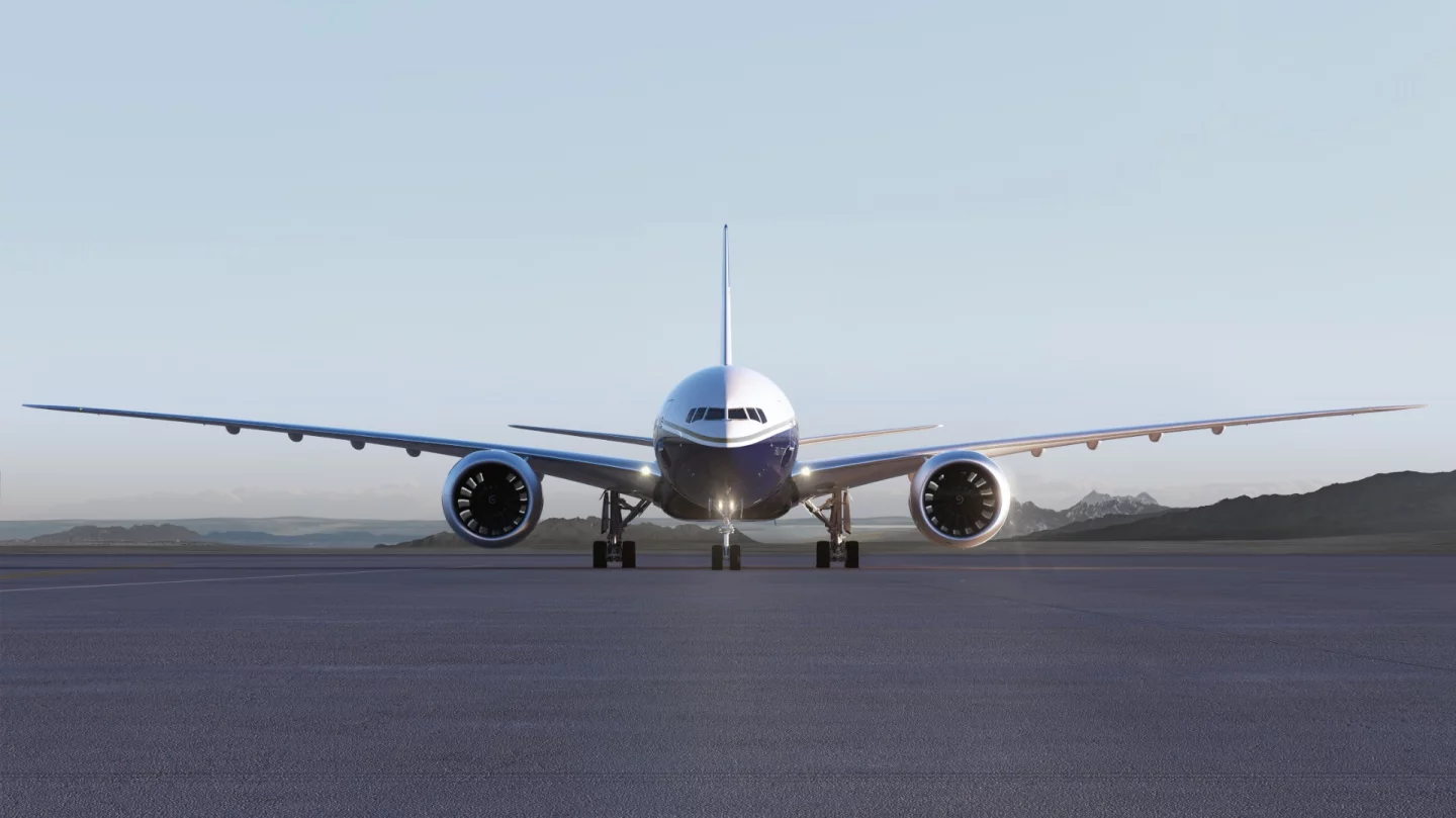 The BBJ 777X has a new folding wingtip that allows it to use standard airport gates