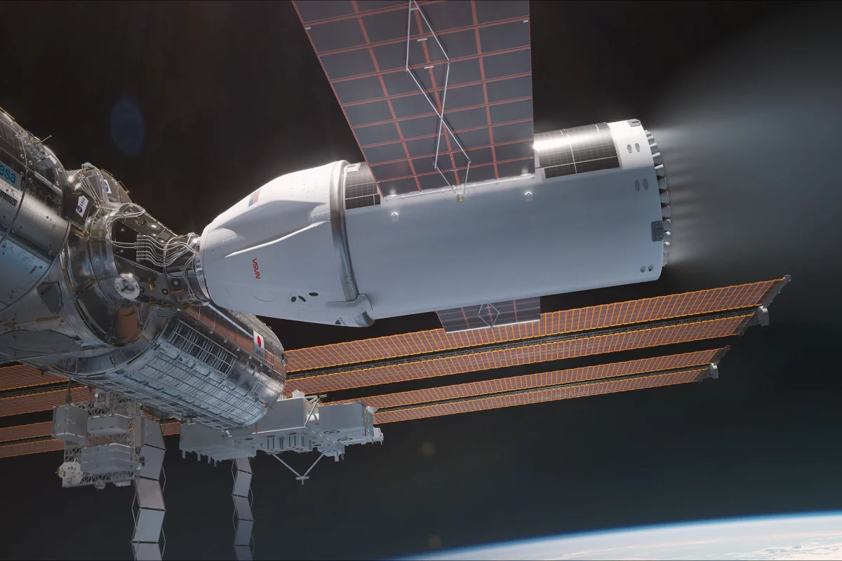 Artist's concept of the USDV docked with the ISS