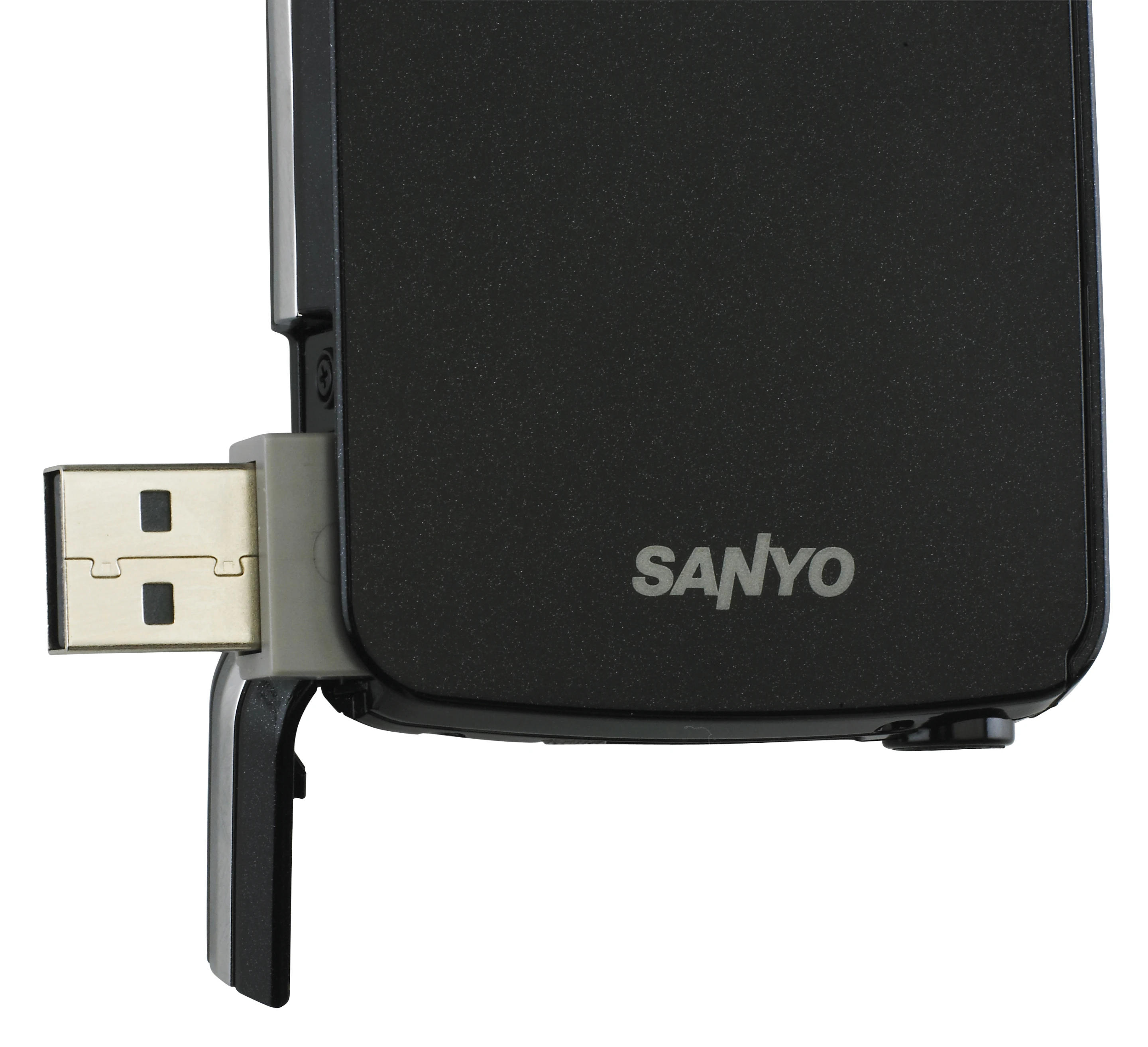 Sanyo's VPC-PD2BK Full HD 1080 Pocket Movie Dual Camera with flip out USB connector
