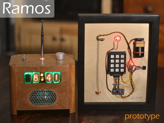 The Nixie Ramos with Defuse panel showing its circuitry