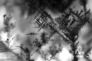 A microscope image of the domain-wall structure of a lead-halide perovskite crystal