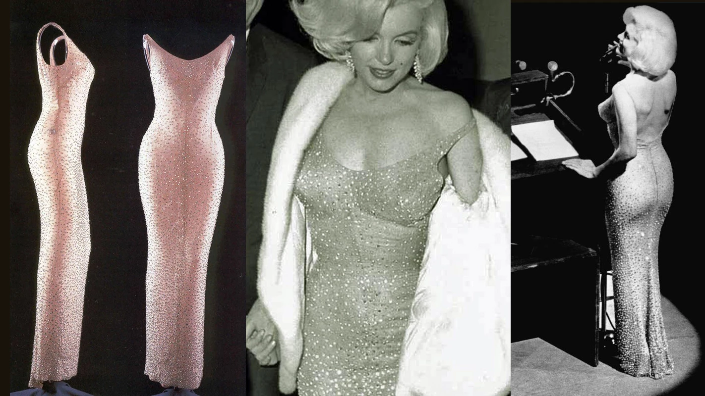 Monroe told the event planners she would dress discreetly, rehearsed in casual clothes, and changed into the dress just prior to the performance, wearing a white fur coat until she was on stage to hide what she was really wearing – a sheer body-hugging dress without any lining, and heels.