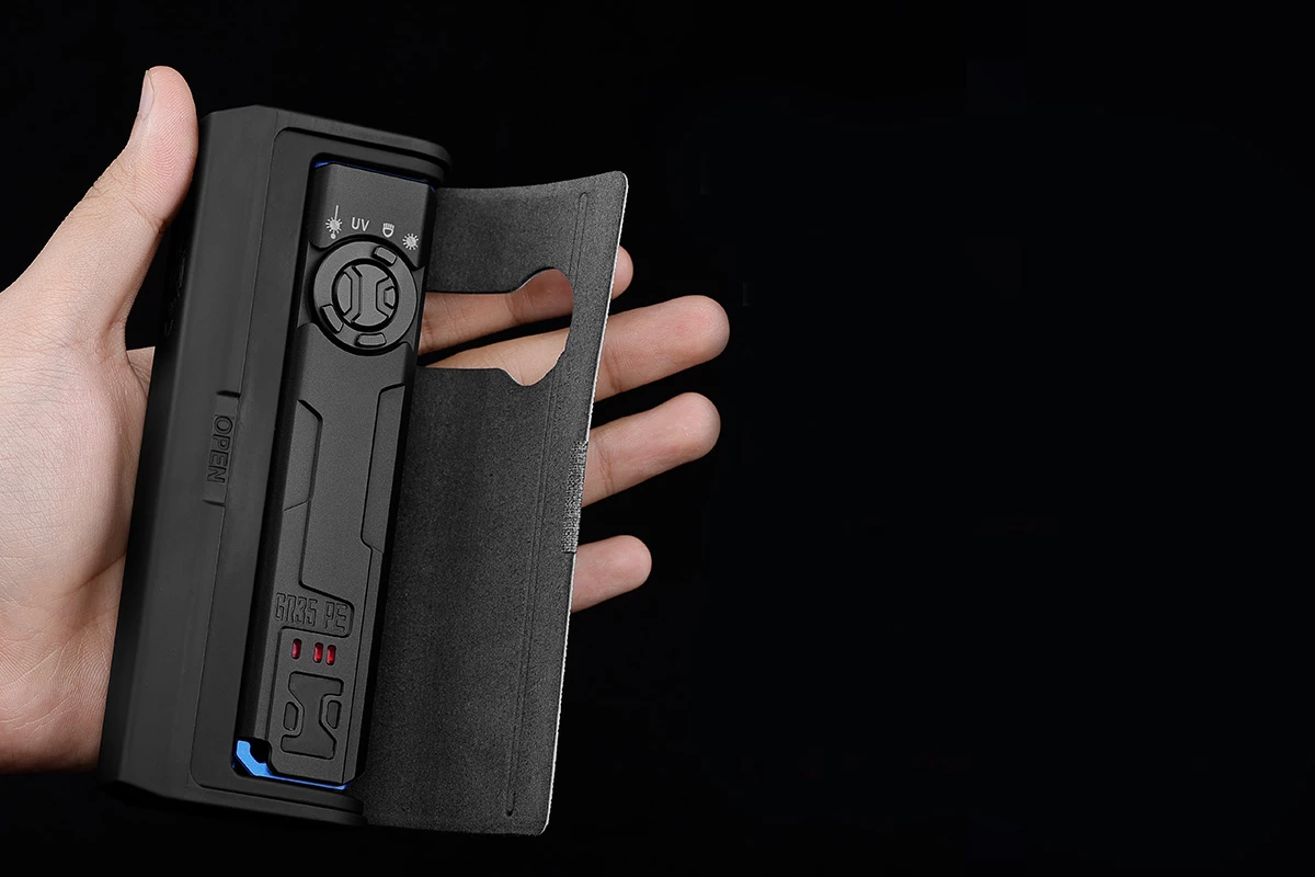 The GR35 handily slots into a charging case that doubles as a power bank