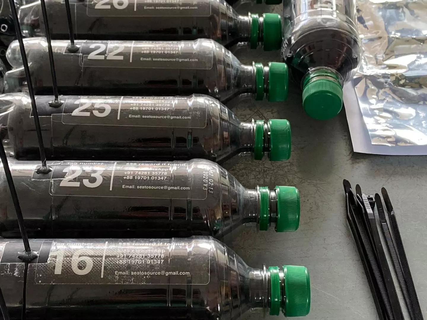 Tagged bottles ahead of their release