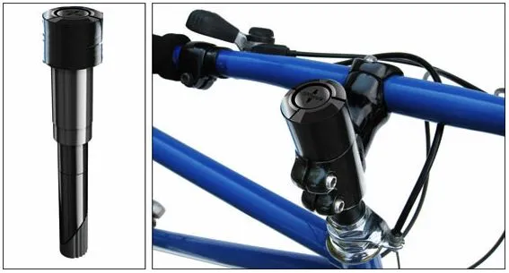 The flipphandle is a bicycle handlebar stem that lets riders turn their handlebars sideways, so the bike can be more easily stored
