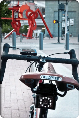 The Owl 360 is a rearview camera and monitor system for bicycles
