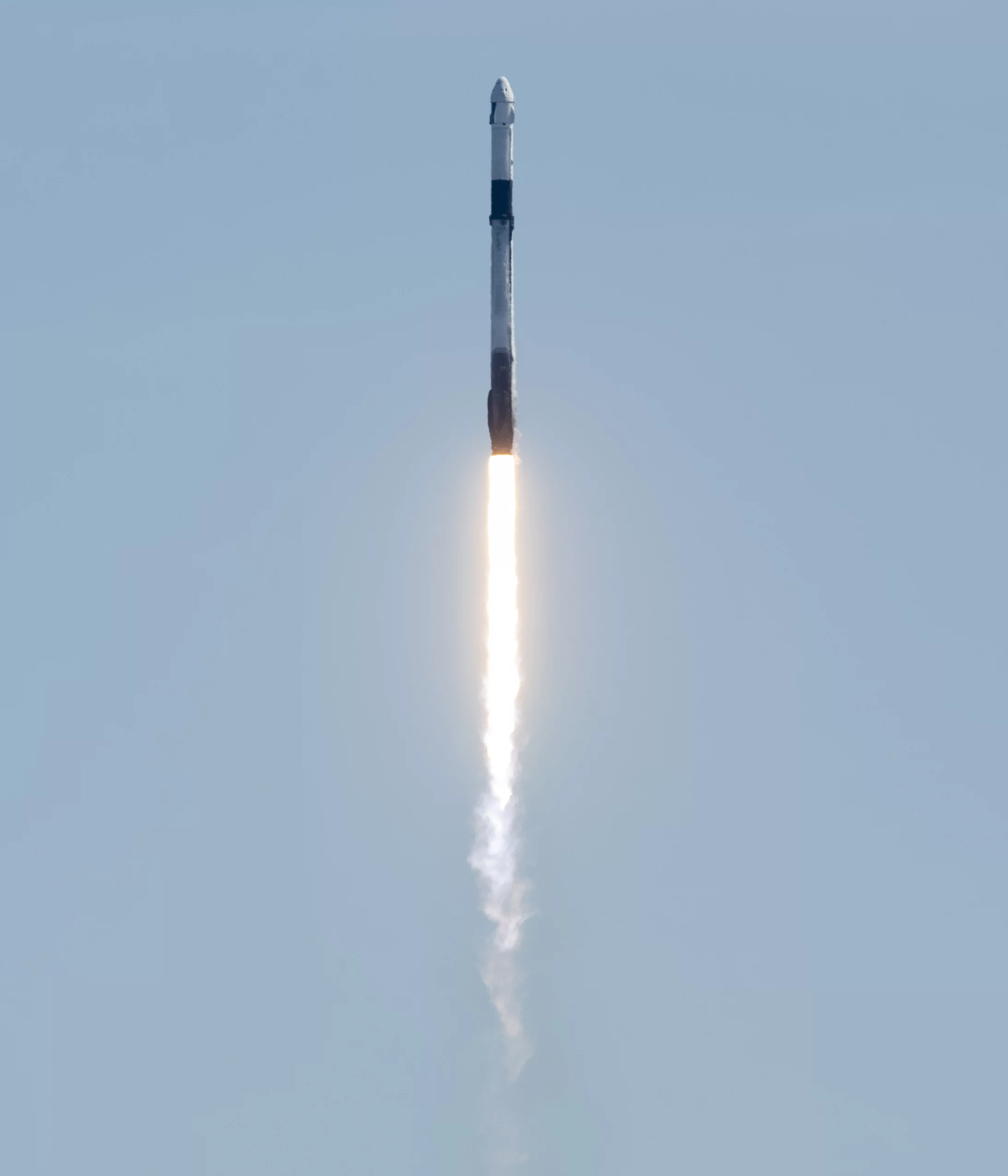 A SpaceX Falcon 9 rocket carrying the company's Crew Dragon spacecraft is launched on Axiom Mission 1 (Ax-1)