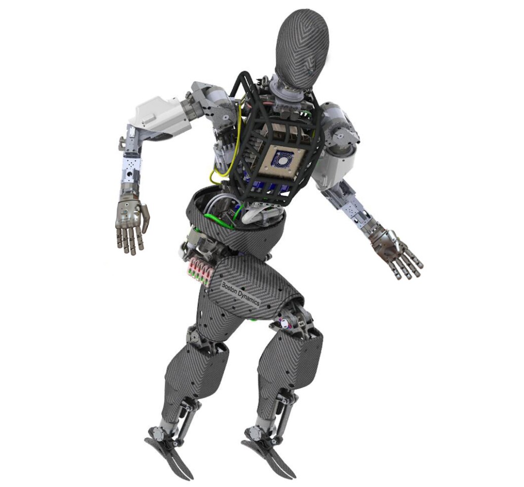 The ATLAS robot being developed by Boston Dynamics, Inc. that is based on its Petman humanoid robot platform