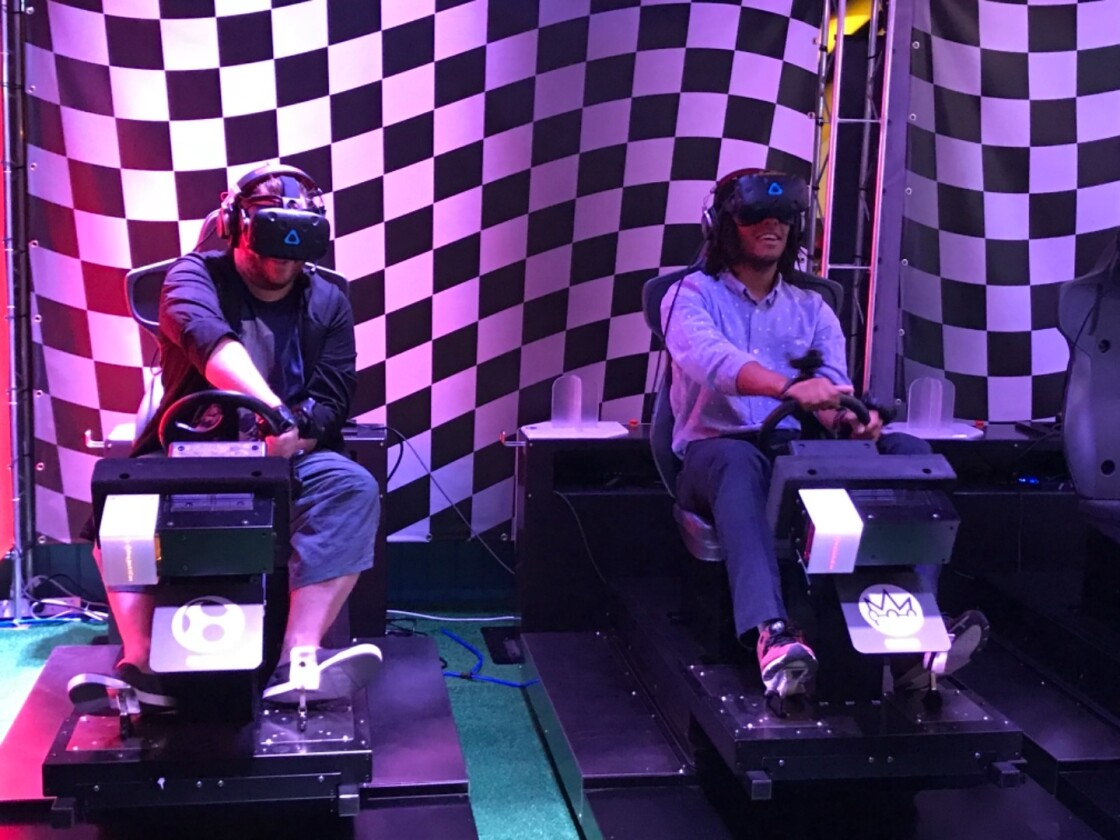 Me (left) most assuredly not trying to ram the PR chap. He beat me anyway…