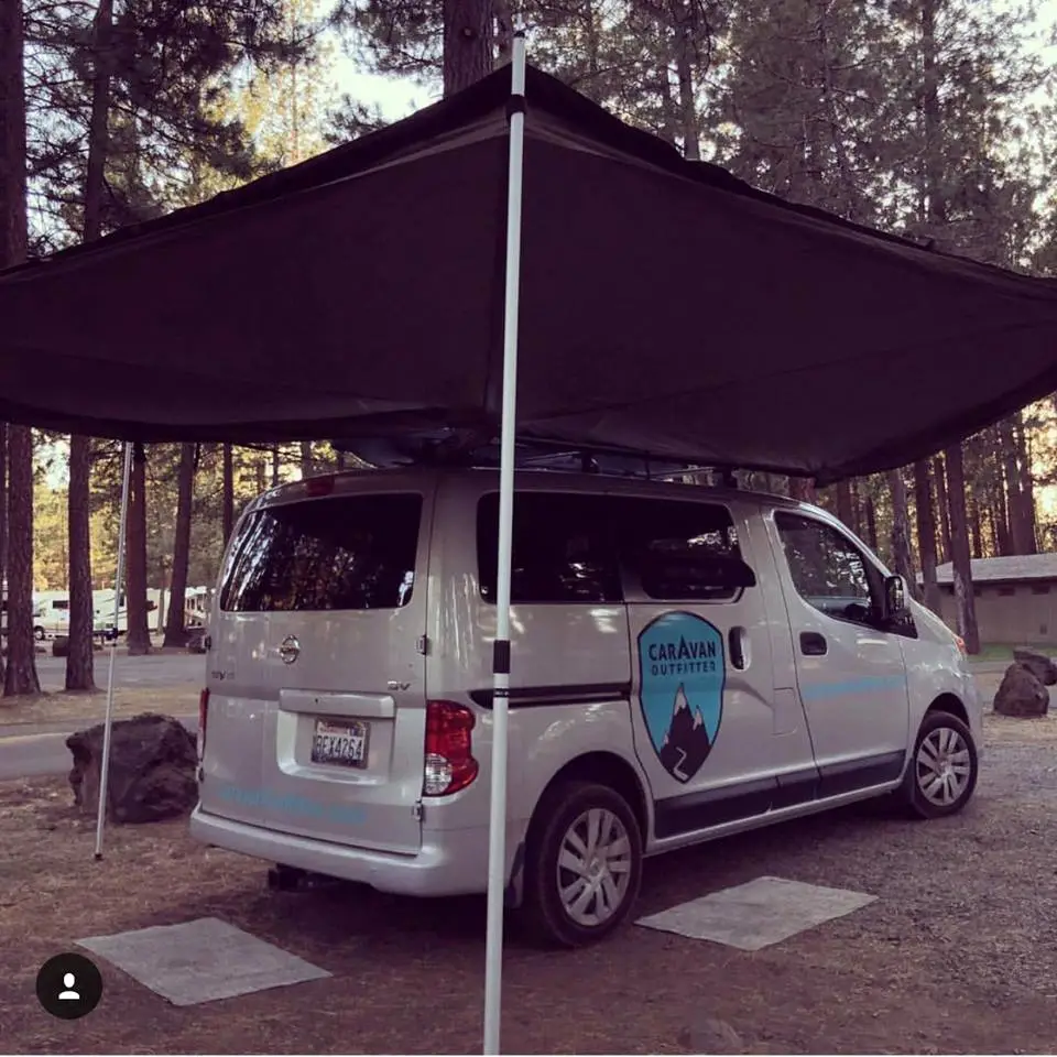 The Batwing awning offers plenty of shade and shelter, and available side walls create an add-on tent