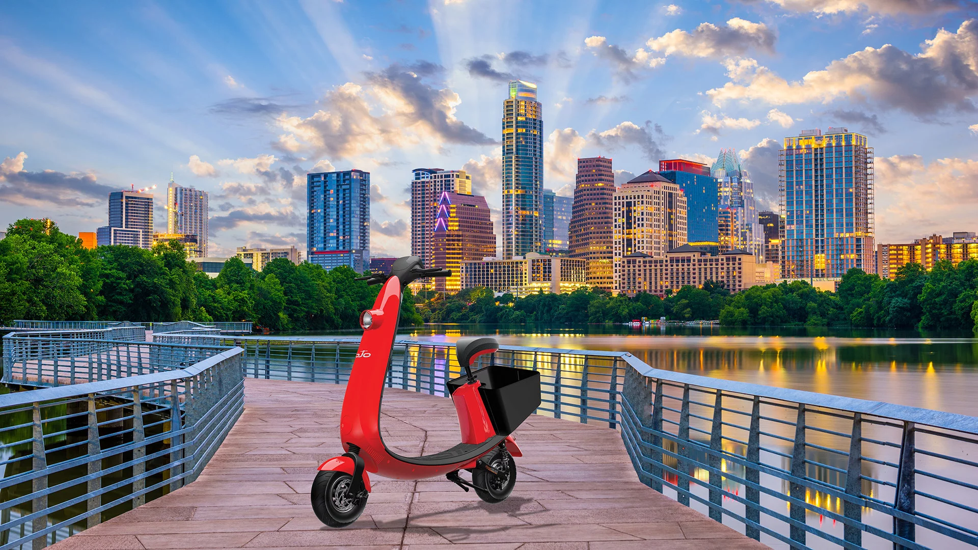OjO Electric and Austin Commuter Scooter will give ridesharers the opportunity to stand or sit while scooting through Austin