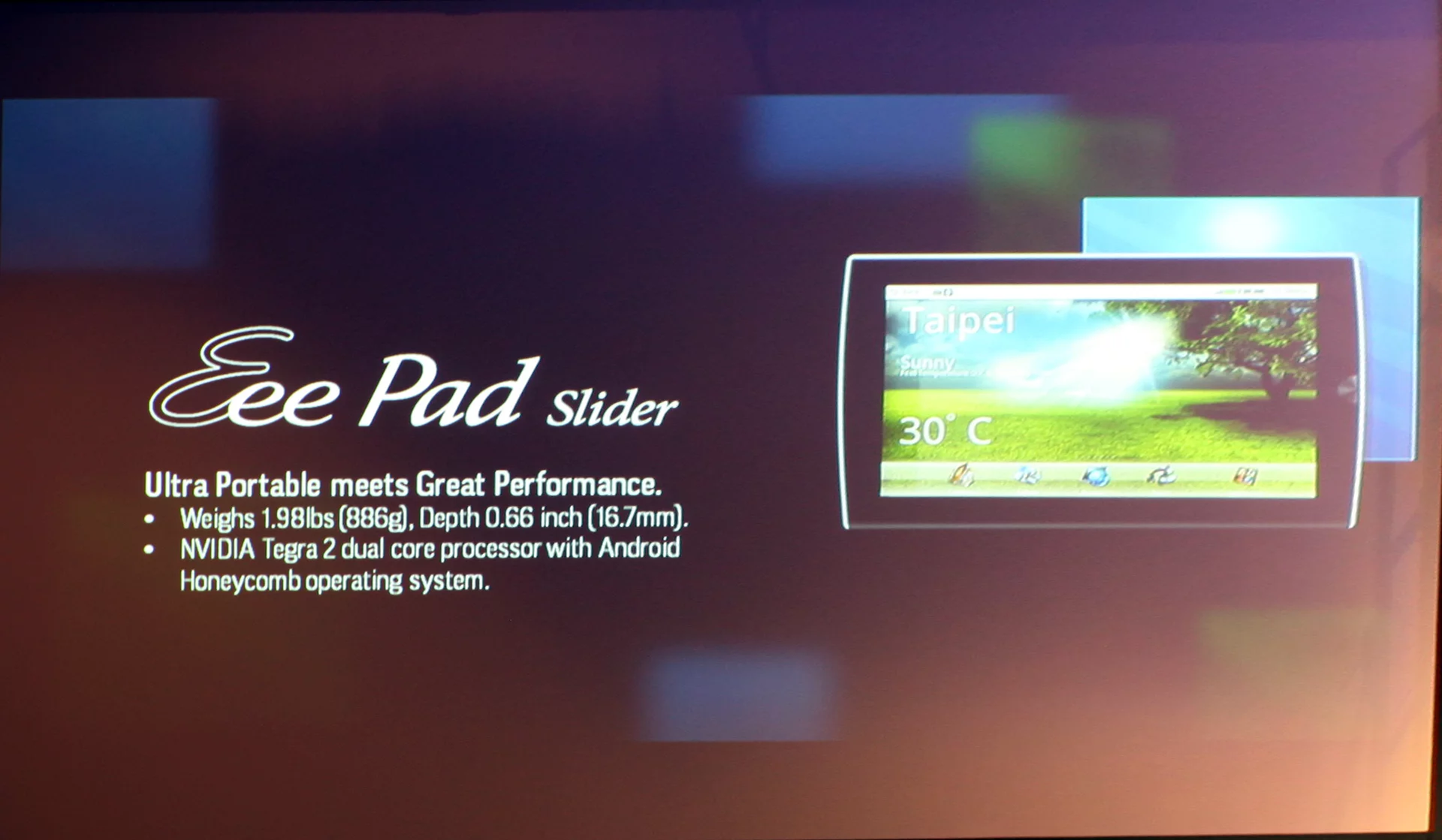 ASUS tablet presentation at CES 2011