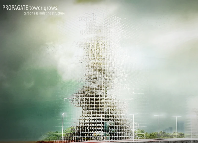 Third Place - Propagate Skyscraper: Carbon Dioxide Structure by YuHao Liu, Rui Wu (Canada)