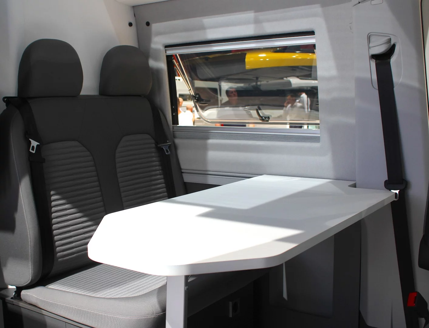 Volkswagen was inspired by yacht design in developing the Grand California, opting for a white interior and deck-style flooring