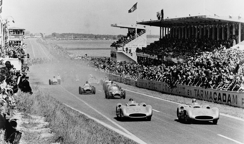 Aerodynamic development in Formula One racing was really kickstarted by the introduction of the Mercedes-Benz W196 at the 1954 French Grand Prix, with its aerodynamic streamlined body making every other racing car of the period look immediately outdated