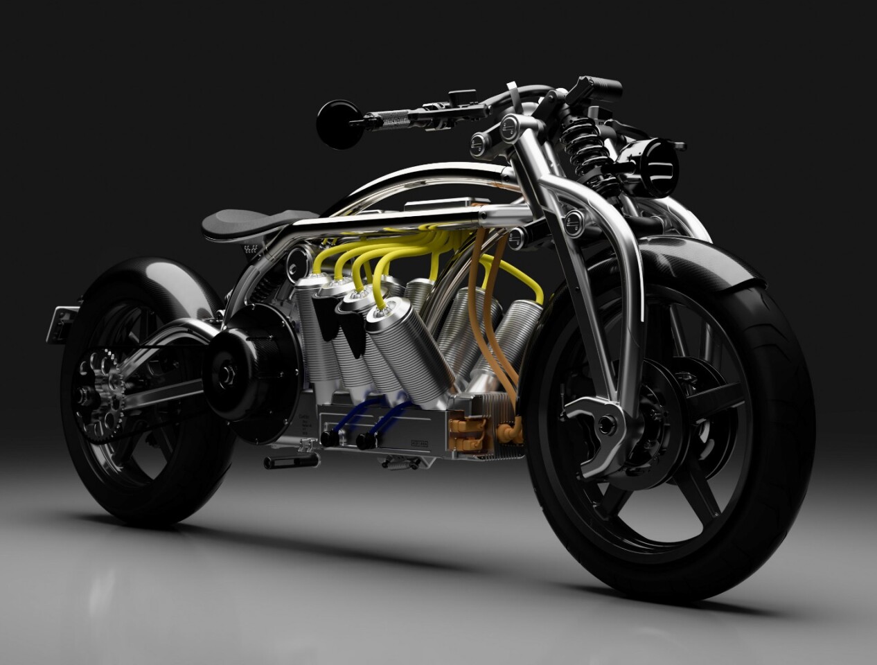 Curtiss's Zeus Radial V8 concept also does a stunning job of making the battery look amazing instead of depressing