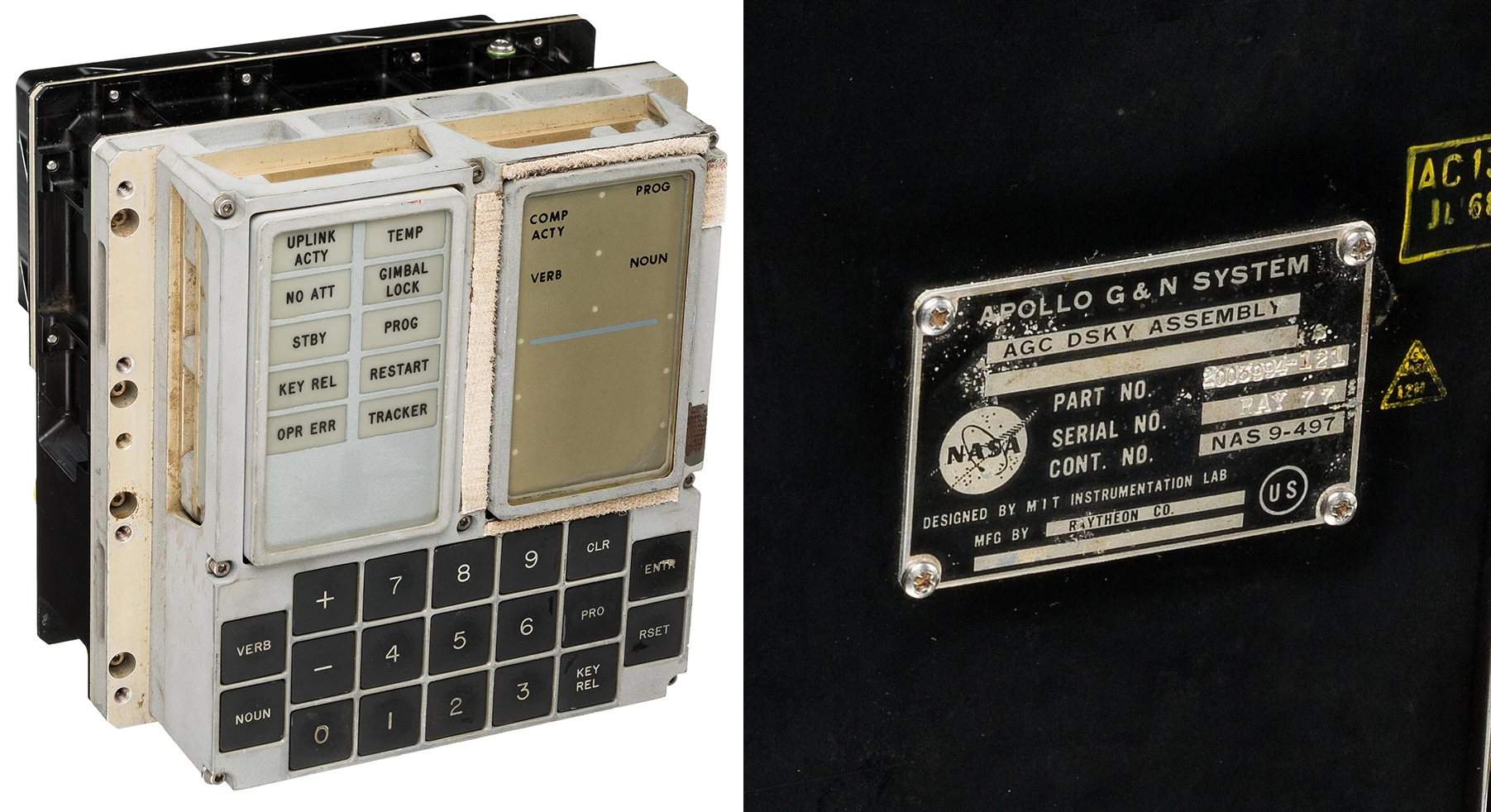 The Apollo Guidance Computer Display and Keyboard (DSKY) sold for $93,750