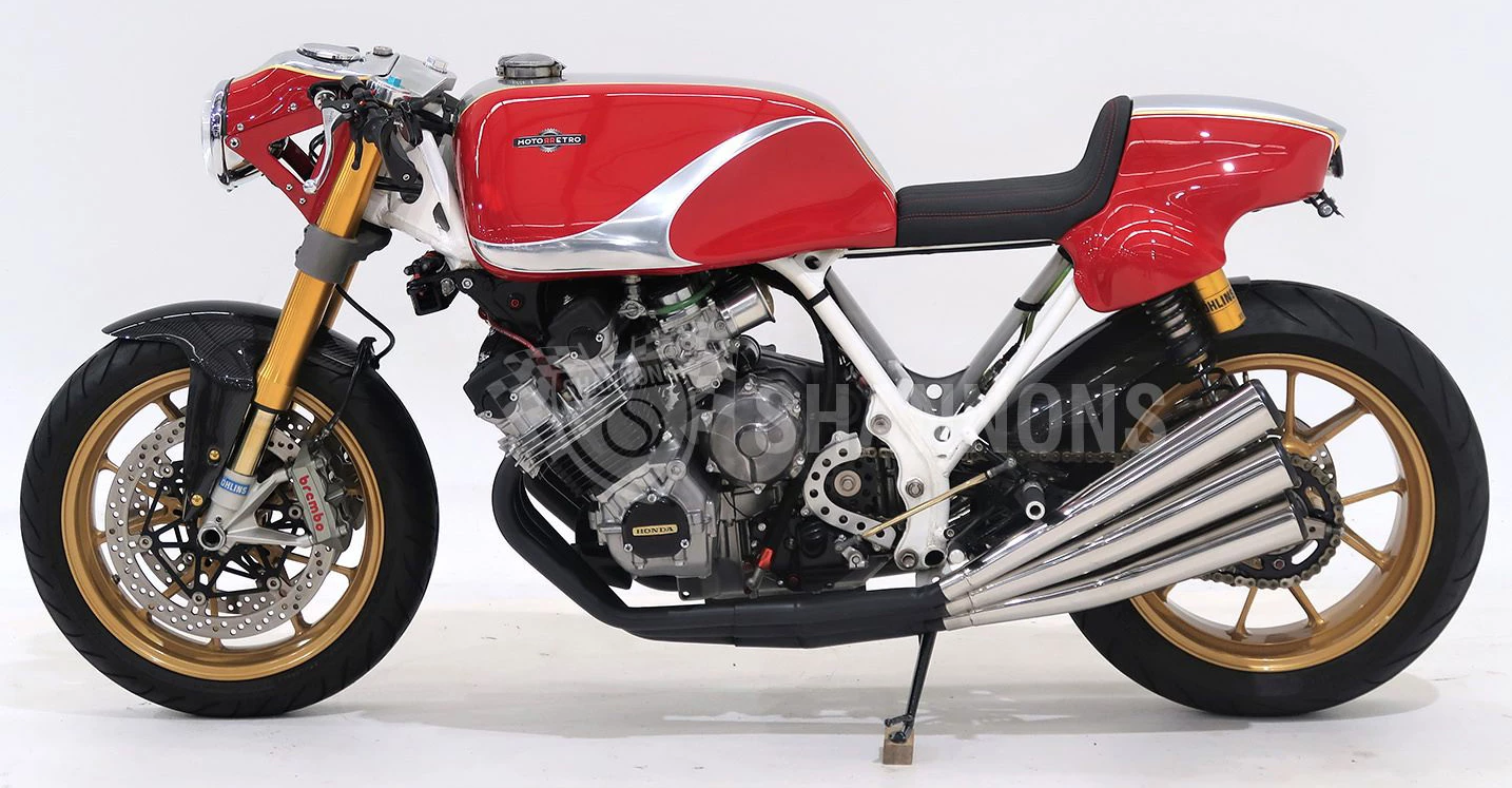 This Honda CBX Custom sold for $32,180 (AUD$44,100) at Shannons Auctions in November 2021, just missing the record for a CBX which stood at $34,100 at the time. The bike was originally built by one of the proprietors of Australian automotive sculptors MotorRetro as his personal bike, and the build alone cost twice what it sold for. We predict that one day in the not-too-distant-future, artisan workmanship of this caliber will be recognized at auction.