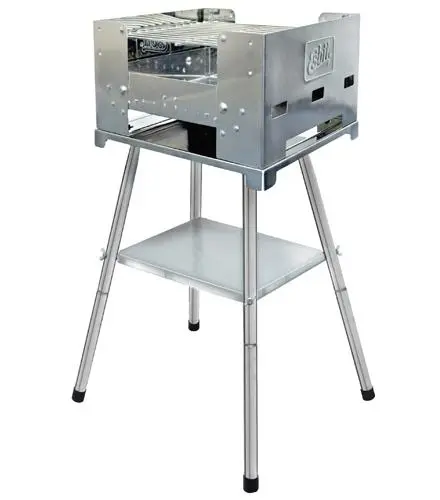 The available stand brings the grill up to functional work height