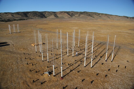 The Caltech Field Laboratory for Optimized Wind Energy where arrays of closely spaced vertical-axis wind turbines were tested