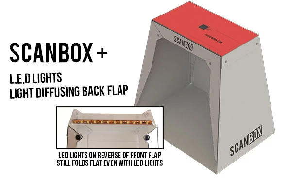 Scanbox+ has an LED light to brighten images