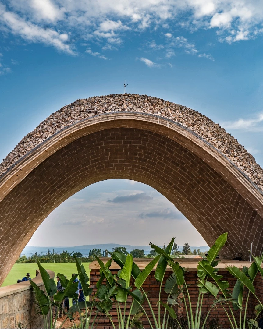 The largest dome of the Rwanda Cricket Stadium is 16 m (52.5 m) wide and 9 m (29.5 m) tall
