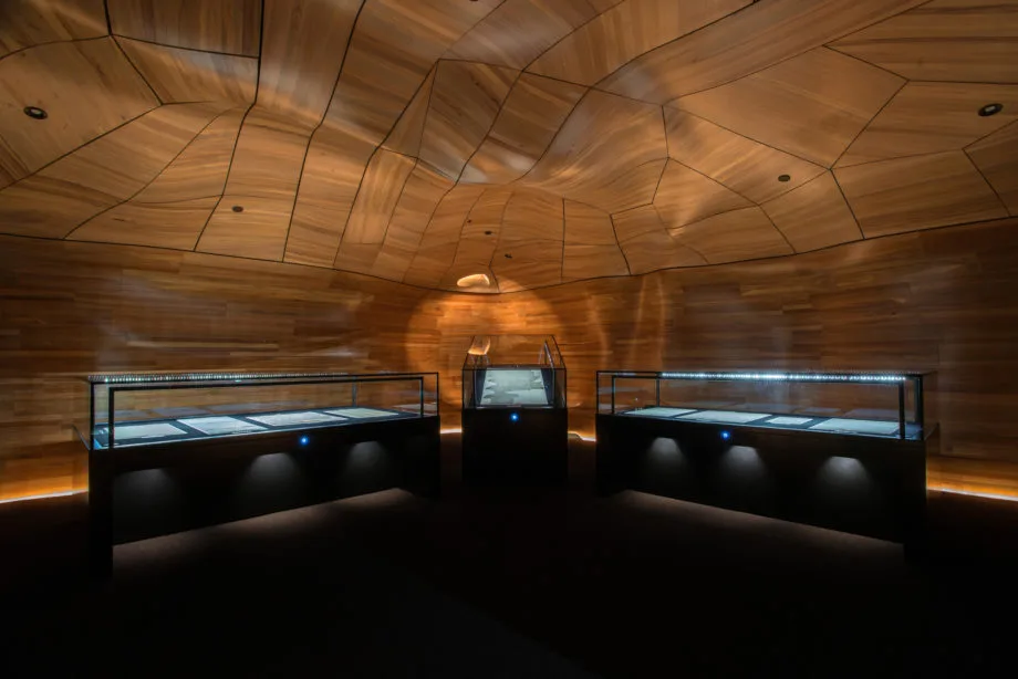 A nominee for Best Craftsmanship, He Tohu is designed by Studio Pacific Architecture. Built to display a series of important historical New Zealand documents the room is inspired by the idea of a traditional timber box called a waka huia