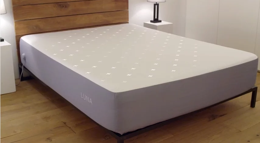 The Luna smart mattress cover slips right over your mattress, much like a fitted sheet
