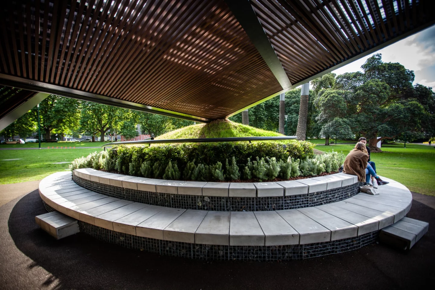 Nestled into the city’s arts precinct by the banks of the Yarra River, the MPavilion 2018 will be used as a gathering space for talks, workshops and cultural events across the summer months