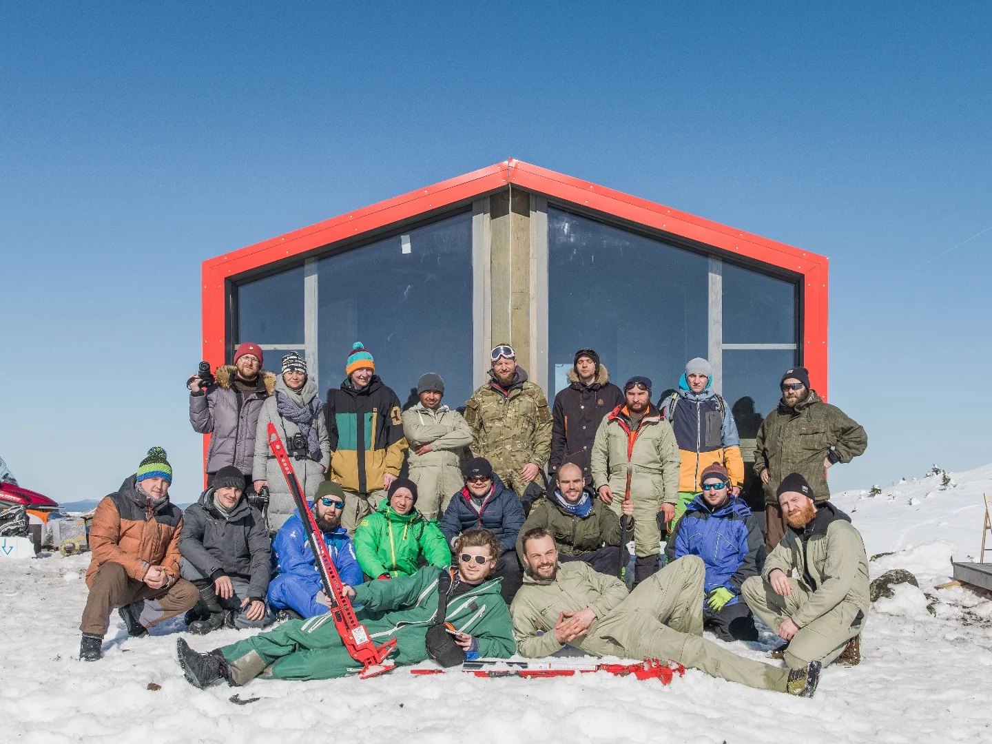 The cabin sleeps up to eight people at a time