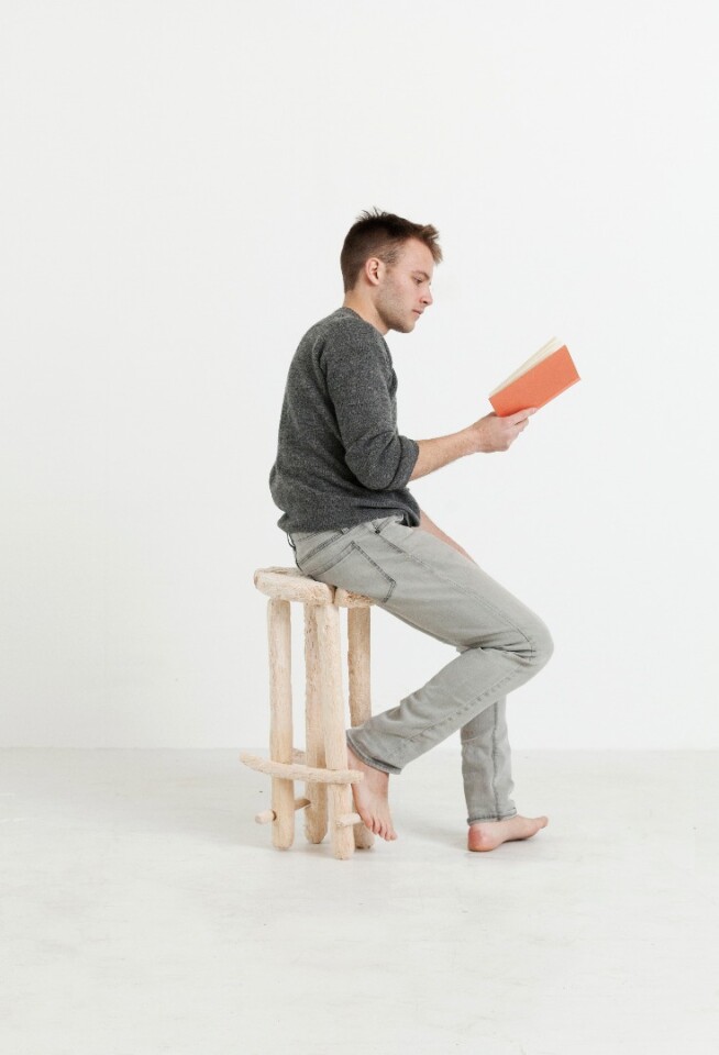 She's a wobbly old stool, but good enough to enjoy a few pages of a nice tome on