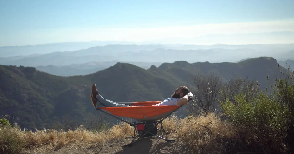 One of the many views you can enjoy in a Mock One but, from the looks of it, not a traditional tree hammock