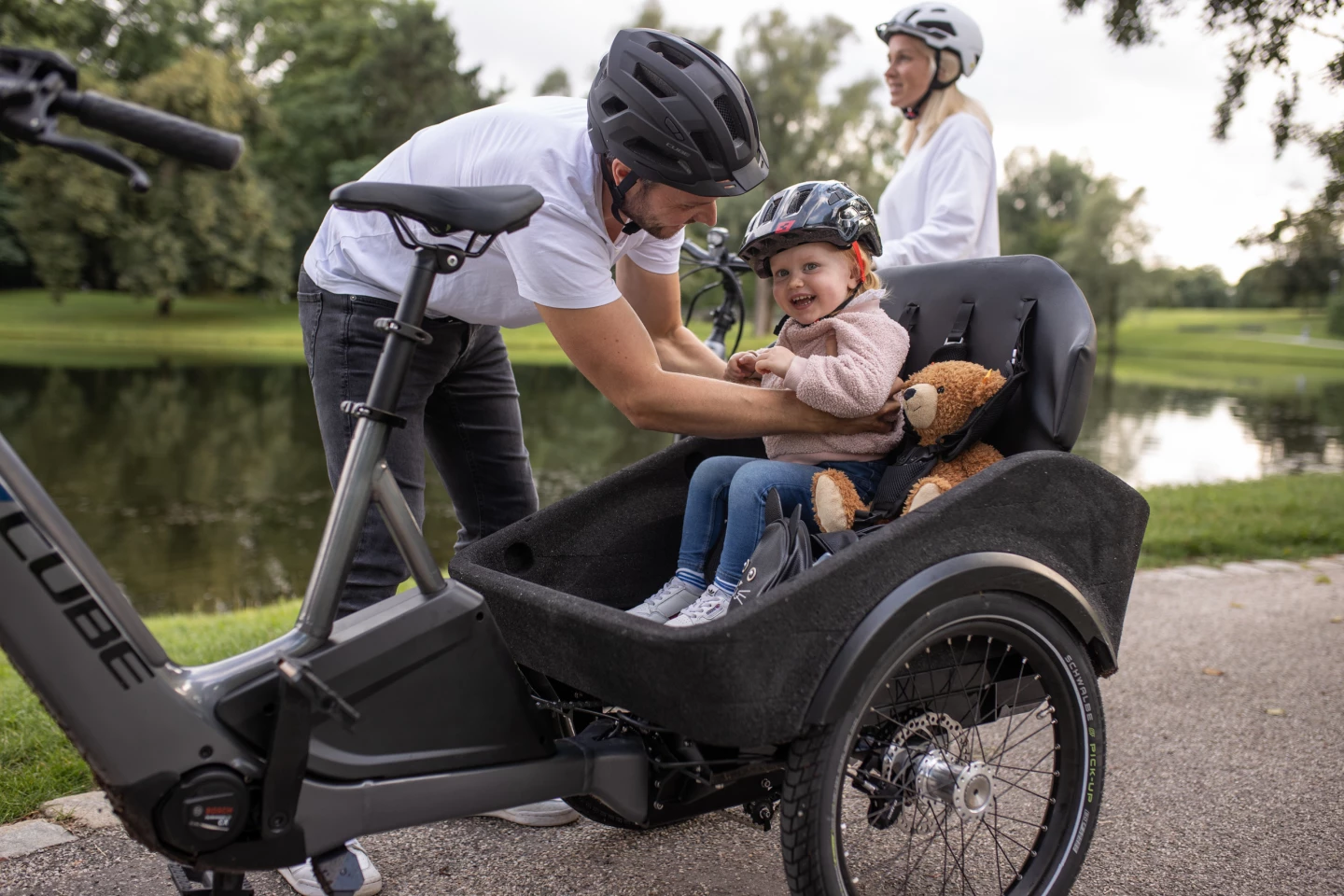 Among other things, the modular cargo bed can be equipped with attachments such as child seats