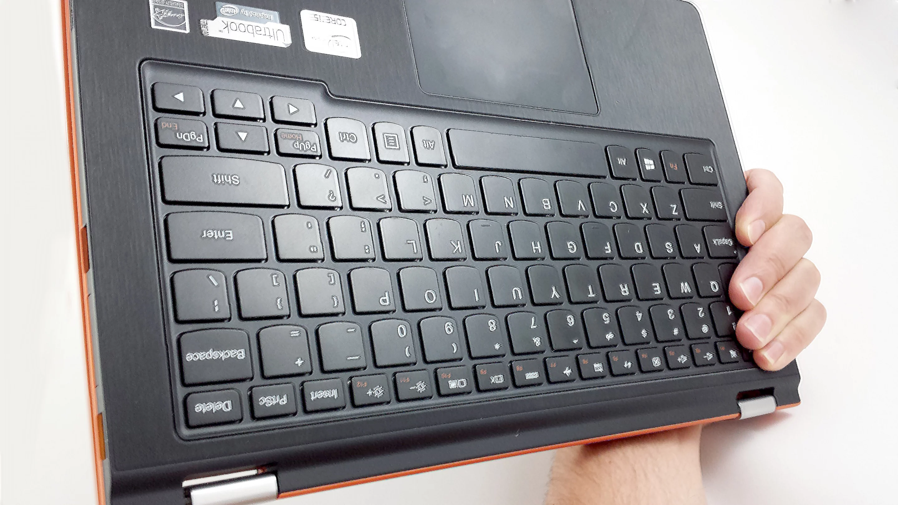 This is what you feel on the back in Tablet Mode