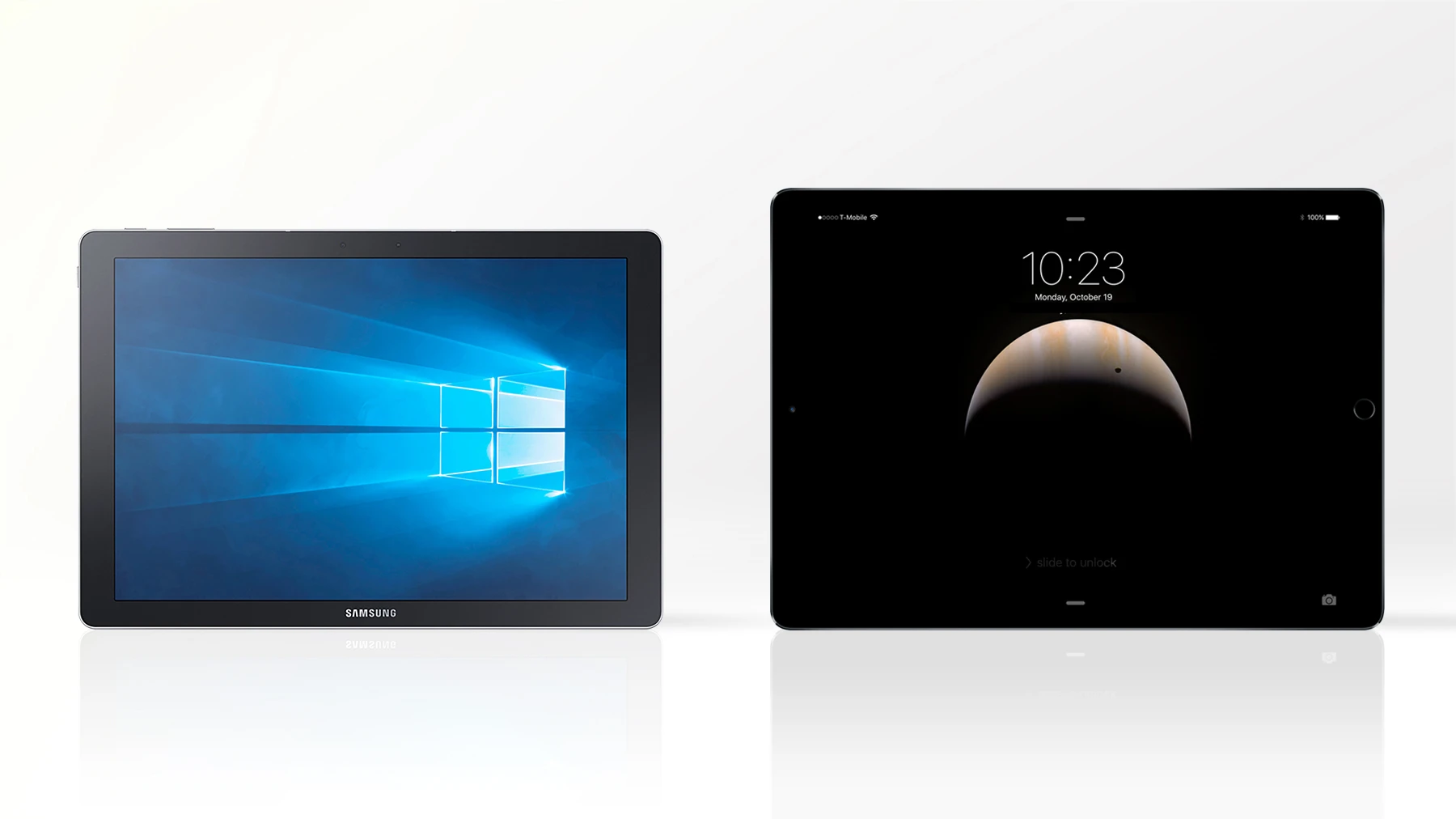 We compare the features and specs of the Samsung Galaxy TabPro S (left) and Apple iPad Pro