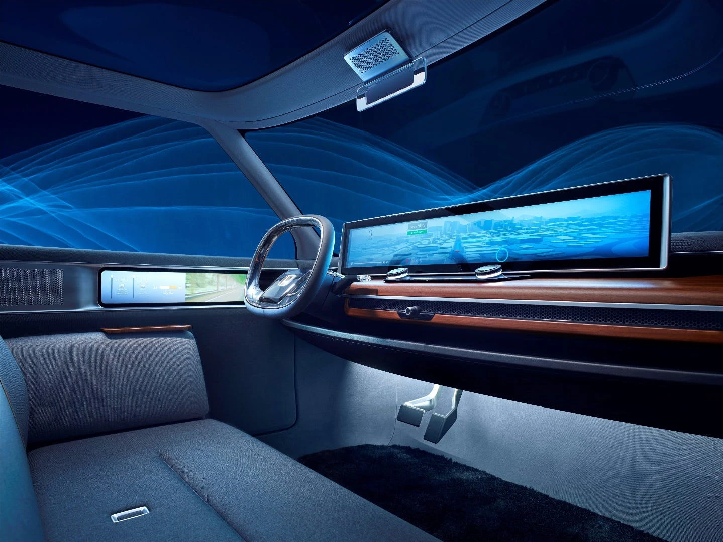 Honda gives its Urban EV a very simple interior to go along with its retro-modern exterior